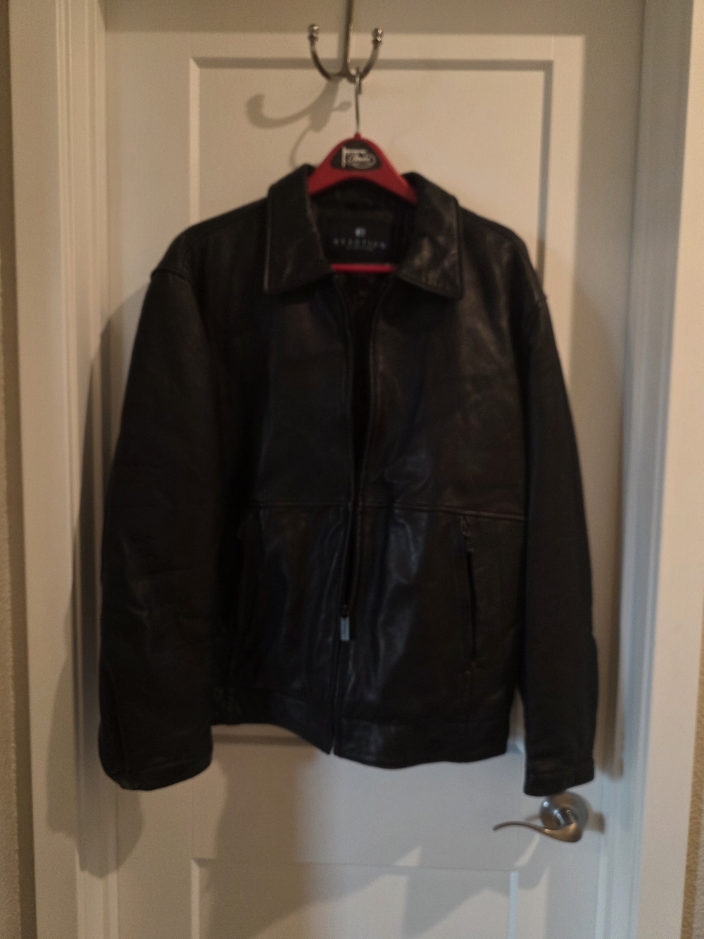 Kenneth Cole Black Leather Bomber Jacket